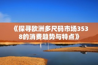 《探寻欧洲多尺码市场3538的消费趋势与特点》