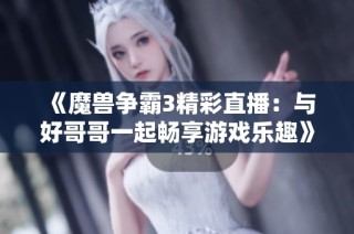 《魔兽争霸3精彩直播：与好哥哥一起畅享游戏乐趣》