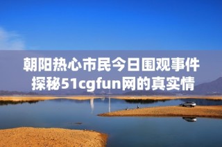 朝阳热心市民今日围观事件 探秘51cgfun网的真实情况