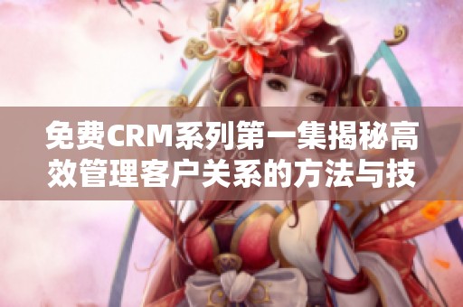 免费CRM系列第一集揭秘高效管理客户关系的方法与技巧