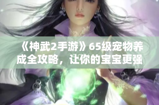 《神武2手游》65级宠物养成全攻略，让你的宝宝更强大