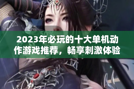 2023年必玩的十大单机动作游戏推荐，畅享刺激体验