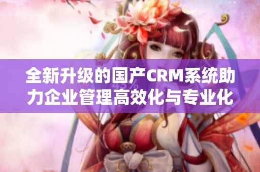 全新升级的国产CRM系统助力企业管理高效化与专业化