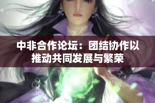 中非合作论坛：团结协作以推动共同发展与繁荣